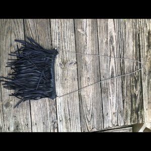 Black fringe women’s purse